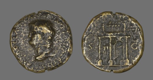 Sestertius (Coin) Portraying Emperor Nero, 54-69.