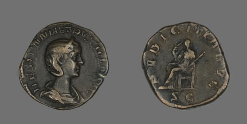Sestertius (Coin) Portraying Empress Herennia Etruscilla, 249-251.