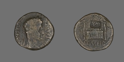 Coin Portraying Emperor Augustus, 27 BCE-14 CE.