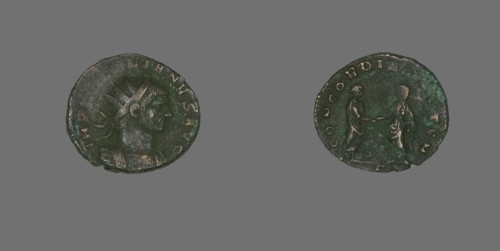 Coin Portraying Emperor Aurelian, 270-275.