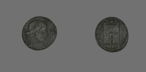 Coin Portraying Emperor Constantine, 272-337, probably 327-329.