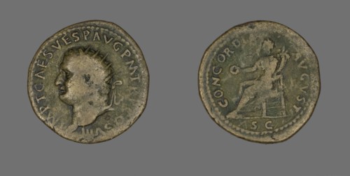 Dupondius (Coin) Portraying Emperor Vespasian, 69-79.