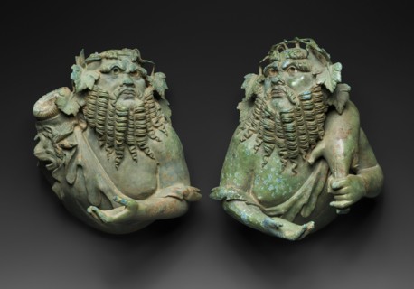Attachments Depicting Busts of Silenoi, Mid-1st century BCE-mid-1st century CE.