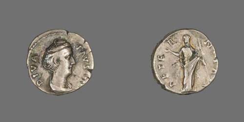 Denarius (Coin) Portraying Empress Faustina the Elder, after 141.