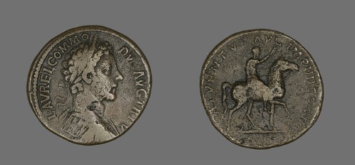 Sestertius (Coin) Portraying Emperor Commodus, December 179-December 180.