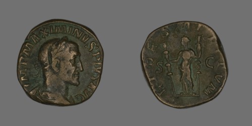 Sestertius (Coin) Portraying Emperor Maximinus, 235-236.