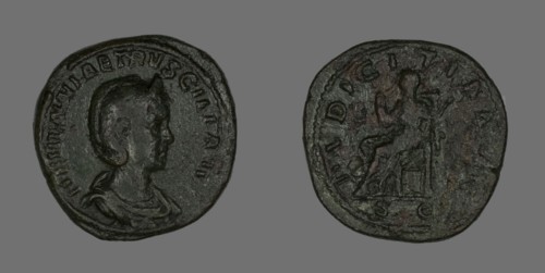 Sestertius (Coin) Portraying Empress Herennia Etruscilla, 249-251.