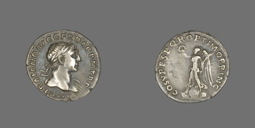 Denarius (Coin) Portraying Emperor Trajan, 103-111.