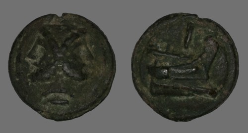 As (Coin) Depicting the God Janus, 225-217 BCE.