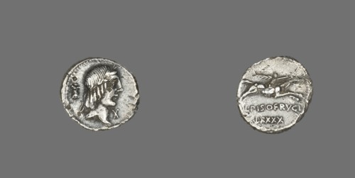 Denarius (Coin) Depicting the God Apollo, 90 BCE.