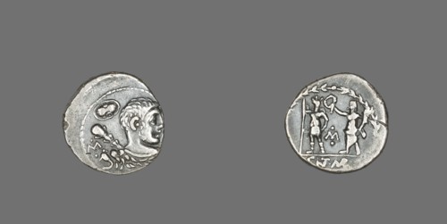 Denarius (Coin) Depicting the Hero Hercules, 100 BCE.