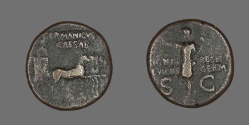 Dupondius (Coin) Portraying Germanicus Caesar, 15 BCE-19 CE.
