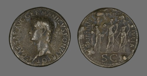 Sestertius (Coin) Portraying Emperor Gaius (Caligula), 37-38.