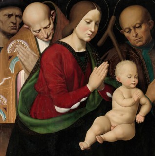 The Holy Family with Four Saints and a Female Donor, c. 1510. Detail from a larger artwork.
