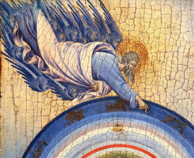 The Creation of the World and the Expulsion from Paradise, 1445. Detail from a larger artwork.