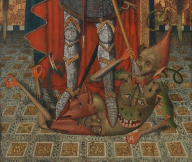 Saint Michael, 1450-1500. Detail from a larger artwork.