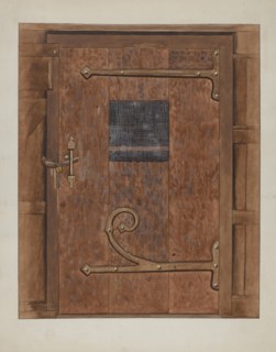 Iron Hinges on Door, c. 1936.