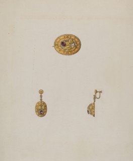 Pin and Earring Set, c. 1936.