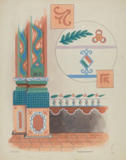 Pilaster and Sidewall in Church San Luis Rey Mission, c. 1936.
