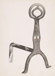 Wrought Iron Andiron, c. 1936.