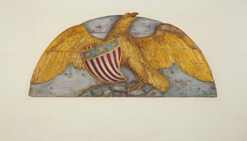 Eagle from Paddle Wheel Cover of "Island Home", c. 1937.