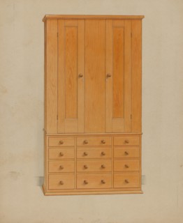 Shaker Cabinet with Drawers, c. 1936.