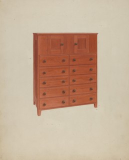 Shaker Chest of Drawers, c. 1937.