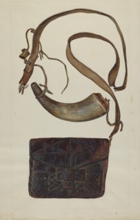 Bullet Pouch and Powder Horn, c. 1937.