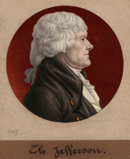 Thomas Jefferson, 1804. (Colorised black and white print).