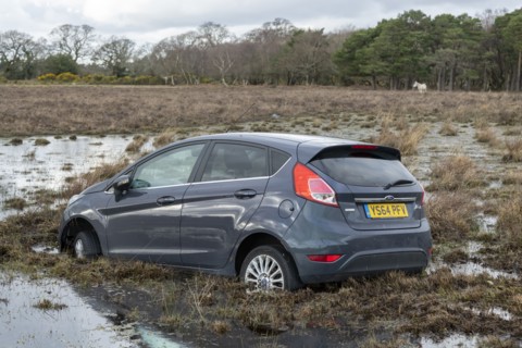 Ford Fiesta accident in New Forest, 2020.