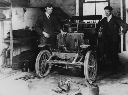 1901 New Orleans car under repair. Creator: Unknown.