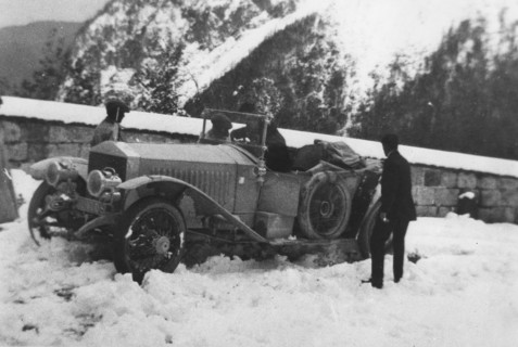 1913 Rolls-Royce Alpine Eagle on Alpine trials. Creator: Unknown.
