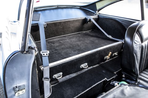 Rear seat of a 1961 Aston Martin DB4 GT SWB lightweight. Creator: Unknown.