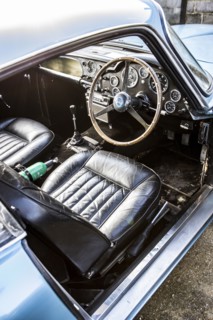 Interior of a 1961 Aston Martin DB4 GT SWB lightweight. Creator: Unknown.