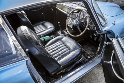 Interior of a 1961 Aston Martin DB4 GT SWB lightweight. Creator: Unknown.