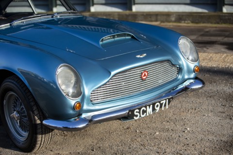 Front of a 1961 Aston Martin DB4 GT SWB lightweight. Creator: Unknown.