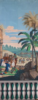 Scenic Wallpaper: The Battle of Heliopolis, France, First edition, c. 1818. Creator: Jean Julien Deltil.