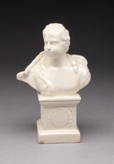 Bust of a Man Draped with a Swan, Yorkshire, 1780/90. Creator: Leeds Pottery.