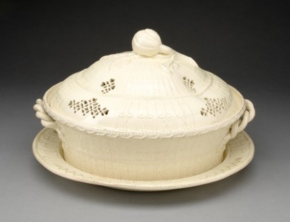 Chestnut Basket and Stand, Yorkshire, c. 1790. Creator: Leeds Pottery.