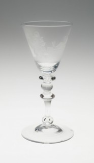 Wineglass with Tribunal Scene, Netherlands, 1750/1800. Creator: Unknown.