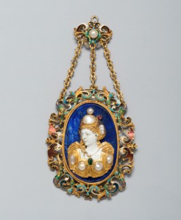 Pendant with the Bust of a Woman, France, c. 1550-c. 1600, with 19th-century additions. Creator: Unknown.