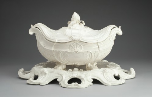 Tureen and Stand, Paris, c. 1750. Creator: Pont-aux-Choux Manufactory.