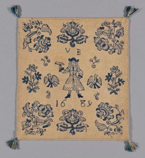 Cushion Cover, England, 1689. Creator: Unknown.