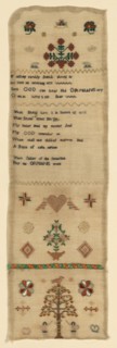 Needlecase Sampler, England, late 18th century. Creator: Unknown.