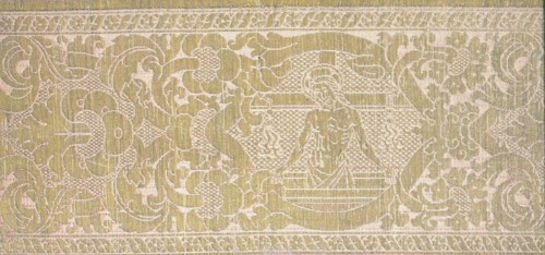 Fragment (From an Orphrey Band), Italy, 15th century. Creator: Unknown.