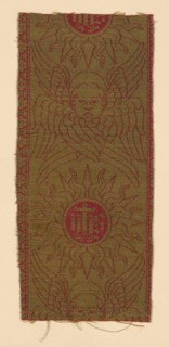 Fragment (From an Orphrey Band), Italy, 15th century. Creator: Unknown.