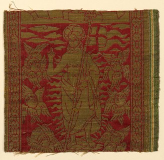 Fragment from an Orphrey Band Depicting the Resurrection, Italy, 15th century. Creator: Unknown.