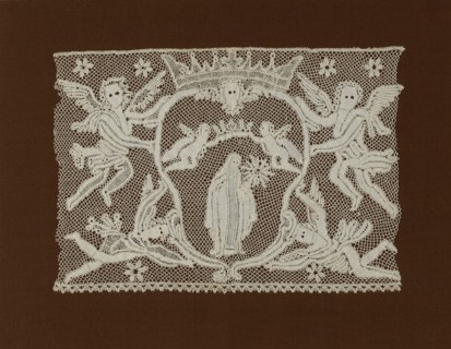 Fragment (Flounce depicting Mary, Queen of Heaven), Italy, 1725/75. Creator: Unknown.