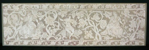 Panel with the Figures of Three Continents, Italy, 17th century. Creator: Unknown.