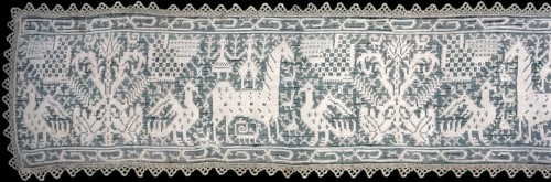Valance (Needlework), Italy, 1650/1700 (edging: 20th century). Creator: Unknown.